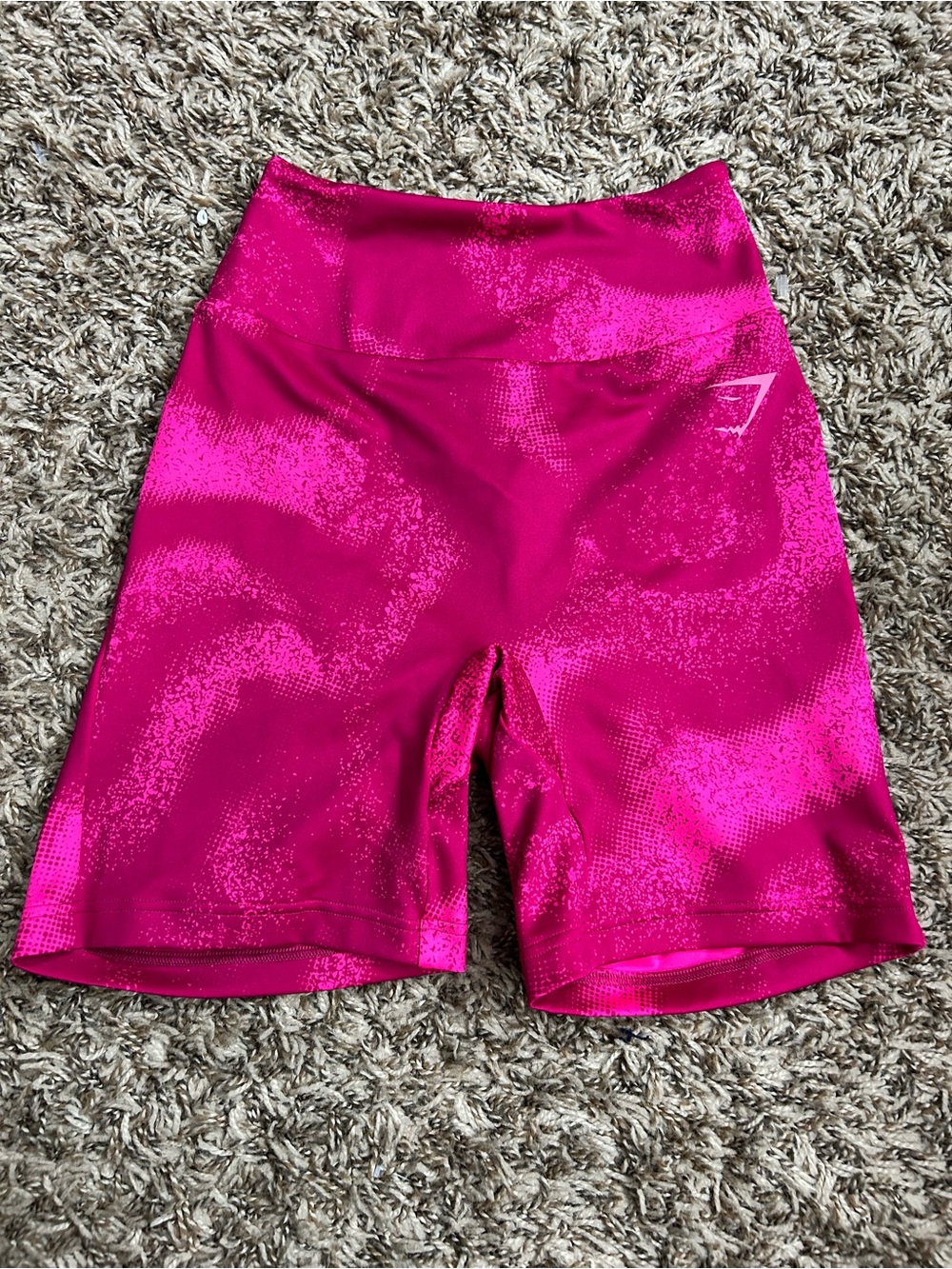 Gymshark Power Original Tight Shorts magenta pink print Sz XS